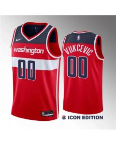 Men's Washington Wizards #00 Tristan Vukcevic Red 2023 Draft Icon Edition Stitched Jersey