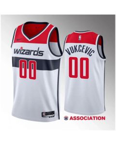 Men's Washington Wizards #00 Tristan Vukcevic White 2023 Draft Association Edition Stitched Jersey