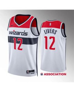 Men's Washington Wizards #12 Isaiah Livers White Association Edition Stitched Basketball Jersey