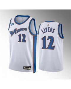 Men's Washington Wizards #12 Isaiah Livers White Classic Edition Stitched Basketball Jersey
