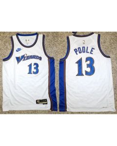 Men's Washington Wizards #13 Jordan Poole White Classic Stitched Jersey