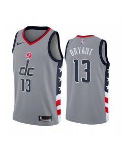 Men's Washington Wizards #13 Thomas Bryant Grey City Edition Stitched Jersey