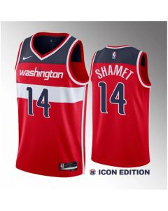 Men's Washington Wizards #14 Landry Shamet Red Icon Edition Stitched Jersey