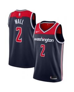 Men's Washington Wizards #2 John Wall Navy Statement Edition Stitched Jersey