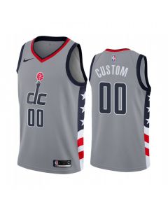Men's Washington Wizards 2020 Grey City Edition Customized Stitched NBA Jersey