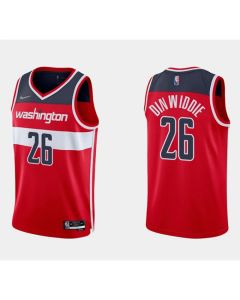 Men's Washington Wizards #26 Spencer Dinwiddie Red Icon Edition Stitched Jersey