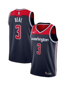 Men's Washington Wizards #3 Bradley Beal Navy Statement Edition Swingman Stitched Jersey