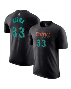 Men's Washington Wizards #33 Kyle Kuzma Black 2023/24 City Edition Name & Number T-Shirt
