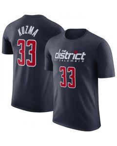 Men's Washington Wizards #33 Kyle Kuzma Navy 2022/23 Statement Edition Name & Number T-Shirt