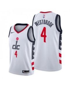 Men's Washington Wizards #4 Russell Westbrook White City Edition Stitched Jersey
