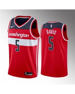 Men's Washington Wizards #5 Johnny Davis Red Icon Edition Stitched Jersey