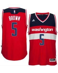 Men's Washington Wizards #5 Kwame Brown Red Swingman Stitched Jersey