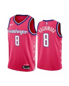 Men's Washington Wizards #8 Rui Hachimura 2022/23 Pink Cherry Blossom City Edition Limited Stitched Basketball Jersey