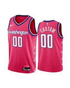 Men's Washington Wizards Customized 2022/23 Pink Cherry Blossom City Edition Stitched Basketball Jersey