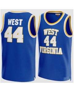 Men's West Virginia Mountaineers #44 Jerry West Blue Stitched Jersey