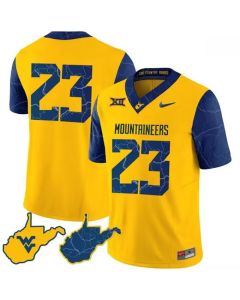 Men's West Virginia Mountaineers #6 Garrett Greene Gold 2023 F.U.S.E. Stitched Jersey
