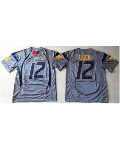 Men's West Virginia Mountaineers Customized Navy Blue Stitched Jersey
