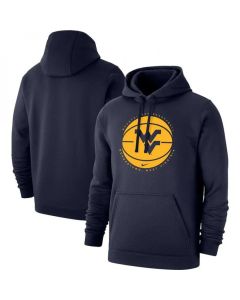 Men's West Virginia Mountaineers Navy Basketball Pullover Hoodie