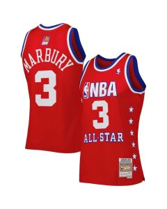 Men's Western Conference #3 Stephon Marbury Red 2003 All Star Game Swingman Jersey (Red)