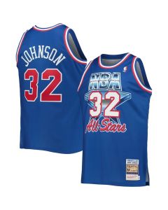 Men's Western Conference #32 Magic Johnson Royal Hardwood Classics 1992 NBA All-Star Game Authentic Jersey (Royal)