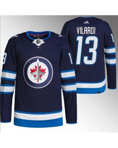Men's Winnipeg Jets #13 Gabriel Vilardi Navy Stitched Jersey