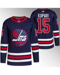 Men's Winnipeg Jets #15 Rasmus Kupari 2021/22 Navy Stitched Jersey