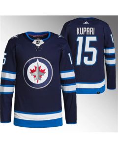 Men's Winnipeg Jets #15 Rasmus Kupari Navy Stitched Jersey