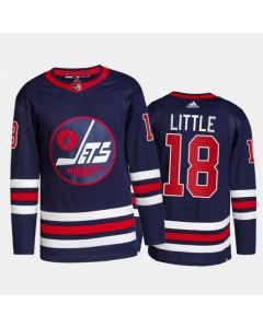 Men's Winnipeg Jets #18 Bryan Little 2021/22 Navy Stitched Jersey