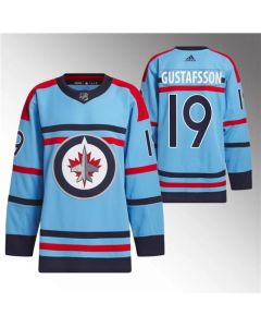 Men's Winnipeg Jets #19 David Gustafsson Light Blue Anniversary Primegreen Stitched Jersey