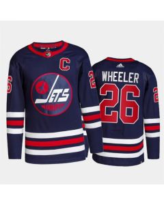 Men's Winnipeg Jets #26 Blake Wheeler 2021/22 Navy Stitched Jersey