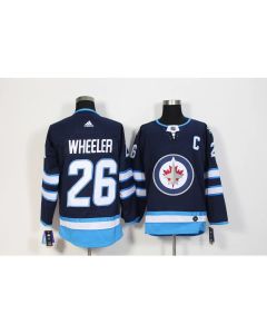 Men's Winnipeg Jets #26 Blake Wheeler Navy Stitched NHL Jersey