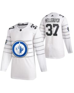 Men's Winnipeg Jets #37 Connor Hellebuyck 2020 White All Star Stitched NHL Jersey