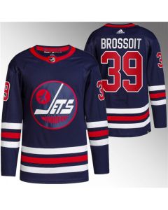 Men's Winnipeg Jets #39 Laurent Brossoit 2021/22 Navy Stitched Jersey