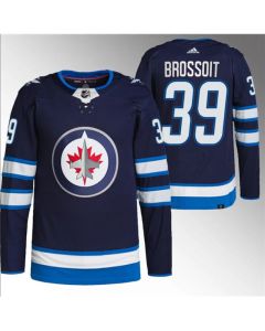 Men's Winnipeg Jets #39 Laurent Brossoit Navy Stitched Jersey
