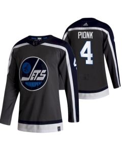 Men's Winnipeg Jets #4 Neal Pionk 2021 Grey Reverse Retro Stitched Jersey