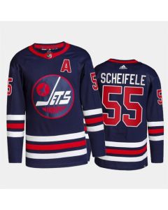 Men's Winnipeg Jets #55 Mark Scheifele 2021/22 Navy Stitched Jersey