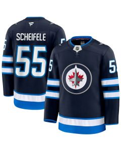 Men's Winnipeg Jets #55 Mark Scheifele Navy Home Premium Jersey