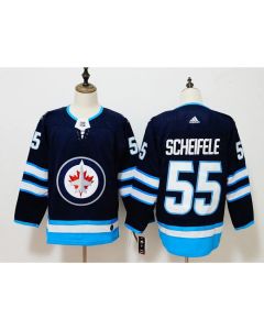 Men's Winnipeg Jets #55 Mark Scheifele Navy Stitched NHL Jersey (Navy)
