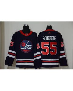 Men's Winnipeg Jets #55 Mark Scheifele Navy Stitched NHL Jersey