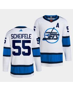 Men's Winnipeg Jets #55 Mark Scheifele White 2022-23 Reverse Retro Stitched Jersey