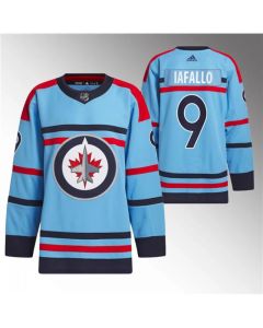 Men's Winnipeg Jets #9 Alex Iafallo Light Blue Anniversary Primegreen Stitched Jersey