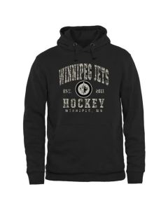 Men's Winnipeg Jets Black Camo Stack Pullover Hoodie