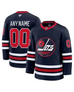 Men's Winnipeg Jets Navy Alternate Premium Custom Jersey