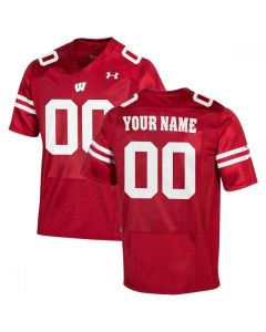 Men's Wisconsin Badgers Customized Red Stitched Football Jersey