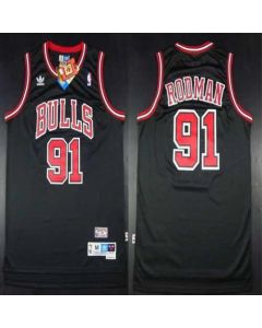 Men‘s Chicago Bulls #91 Dennis Rodman Black Throwback Jersey