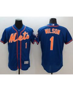 Mets #1 Mookie Wilson Blue Flexbase Authentic Collection Stitched MLB Jersey