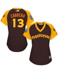 Mets #13 Asdrubal Cabrera Brown 2016 All-Star National League Women's Stitched MLB Jersey
