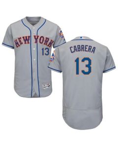 Mets #13 Asdrubal Cabrera Grey Flexbase Authentic Collection Stitched MLB Jersey