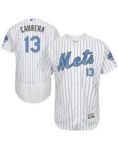 Mets #13 Asdrubal Cabrera White(Blue Strip) Flexbase Authentic Collection 2016 Father's Day Stitched MLB Jersey