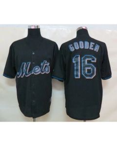 Mets #16 Dwight Gooden Black Fashion Stitched MLB Jersey